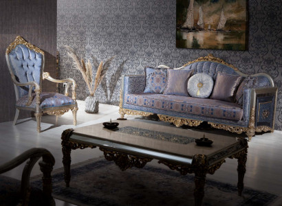 Barock Sofa Chesterfield 3+1 Sitzer Couchtisch Sofagarnitur Möbel Polster